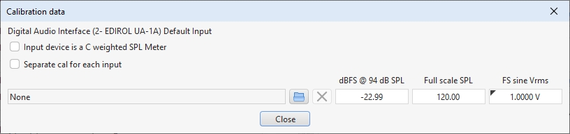 Cal data settings