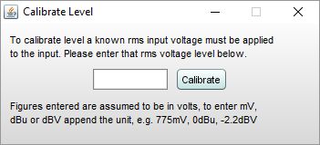 Calibrate input level