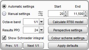 RT60 Decay controls