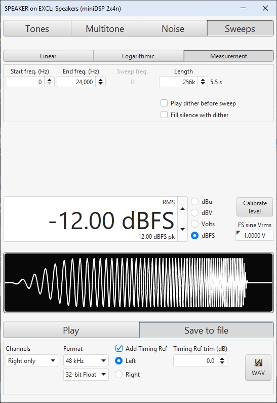 Signal generator measurement sweep