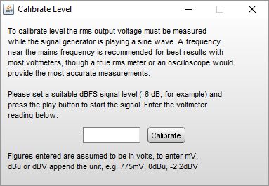 Calibrate output levels