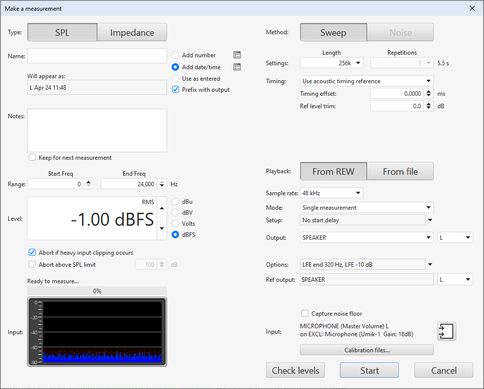 Measure dialog