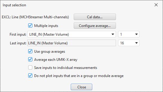 RTA multi-input selection dialog