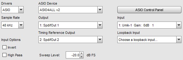 Soundcard IO Settings for ASIO