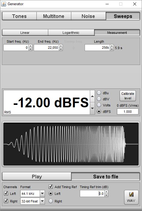 Signal generator measurement sweep