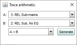 Trace arithmetic controls